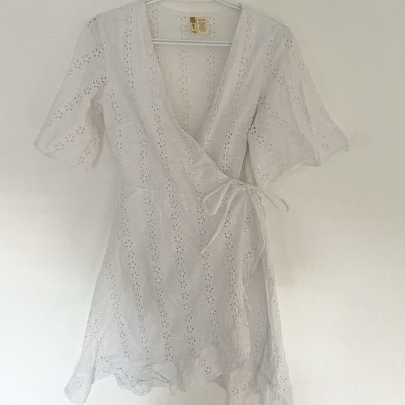 Japna White Cotton Dress - M - Picture 1 of 3